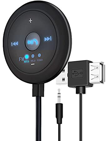 Bluetooth 5.0 Aux Transmisor y Receptor, MoreChioce USB Reducción de ruidoTransmisor Bluetooth Jack Emisor Reproductor MP3 Mechero Coche Receptor Manos Libres para Vehículos