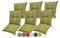 sunnypillow Stuhlauflagen Niedriglehner 100 x 50 (6er Set) - Gartenstuhlauflage Extra Dicke 9 cm - Auflage für Gartenmöbel UV-Lichtecht, Wasserdicht - Outdoor Stuhlkissen für Gartenliegen - Grün