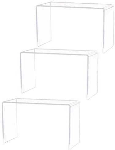 YARNOW Warenträger Dekobrücke Schuhständer Acryl U- Ständer 3 Stücke Dekoständer Dekotreppe Präsentationsdisplay Display Risers Schmuck Display Riser Shelf U- Aufsteller Präsentationsständer