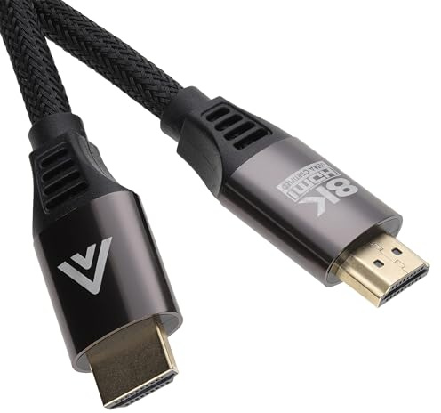 kenable Certified Ultra High Speed HDMI 2.1 Cable 8K@60Hz 4K@120Hz 48Gbps Dynamic HDR eARC VRR Metal Plugs Black 5m