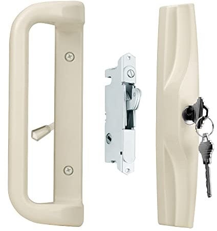 House Guard Patio Door Lock and Handle Set with Key, Choices That Add a Unique Signature to Your Patio Glass Door Lock,Suitable for a Variety of Replacement Sliding Patio Doors Handle(Beige Color)