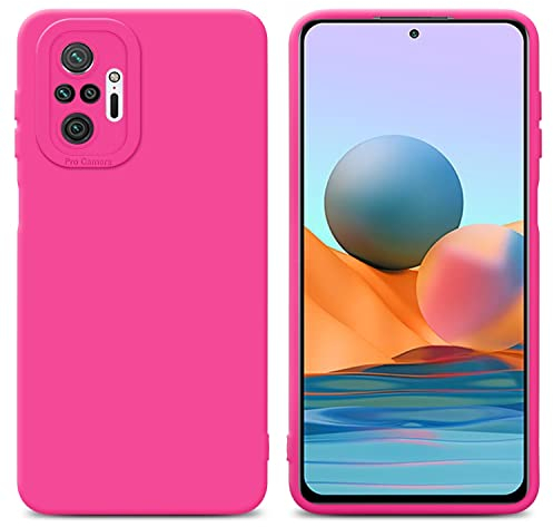 Cadorabo Estuche Compatible con Xiaomi RedMi Note 10 Pro en Fluid Hotpink - Funda Protectora Fabricada en Silicona TPU Flexible
