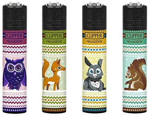 Sunmondo Clipper Feuerzeug Tiermotiv Winter Tiere Mehrweg