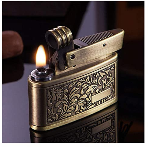 Vintage Petroleumfeuerzeug ,Retro-geprägte Benzinfeuerzeug-Kollektion im antiken Stil Einzigartiger Look for die Kollektion – Herrengeschenke – Geburtstagsgeschenke – Valentinstagsgeschenke ( Color :