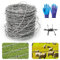 Filo spinato zincato bobina di filo spinato perfetto: Nizirioo 18 gauge 4 punti filo per bricolage zincato a caldo, filo di bloccaggio, 1,6 mm x 16 m, per recinzioni e per animali deterrenti