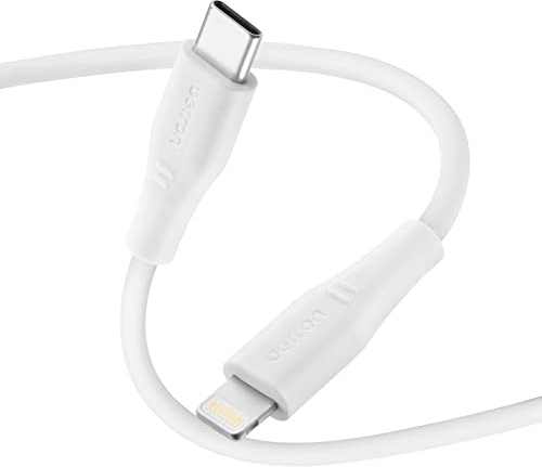 Betron USB C to Lightning Charger Cable, White, 2 Metre