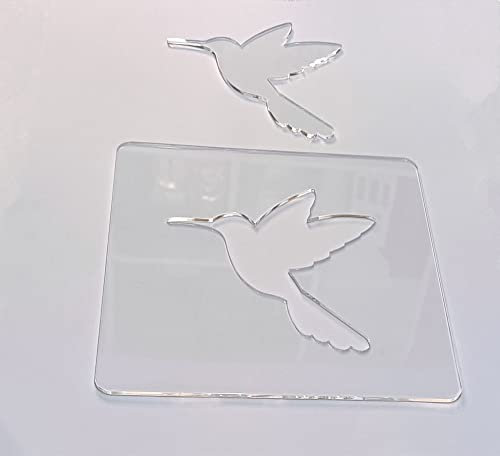 Humming Bird Template,Acrylic Router Template,Woodworking Router Template Tracing Guide (7.875x 7.875)