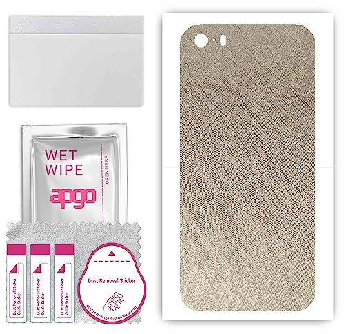 apgo Rückseite Schutzfolie, Skin, kompatibel mit Apple iPhone 5s, Hinten Displayschutzfolie aus Vinylfolie, kratzfest, einfache Montage - Silber Titan