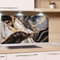 GRAZDesign Spritzschutz Küchenrückwand Glas Küche für Herd & Küchenspüle, Schwarz Marmor Optik mit goldenen Linien | Glasplatte Rückwand Küchenwand | 80x40cm