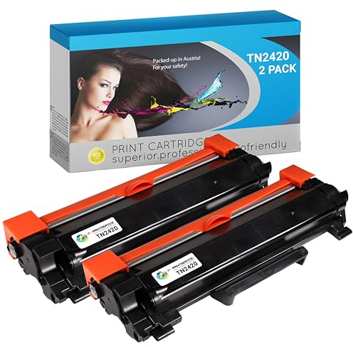 IPA Printservice TN2420 Doppelpack (2 Schwarz) – Kompatibler Toner für Brother MFC - L2710DW, MFC - L2710DN, HL - L2350DW & mehr – Toner TN2420 für zuverlässigen Druck