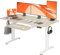 Claiks Electric Standing Desk with Large Keyboard Tray, 140x60cm Height Adjustable Desk, Sit Stand Desk with 3 Memory Smart Pannel, White Frame/Maple Top