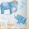 Wandgemälde dekorieren, Wandtattoo Babyzimmer Wandaufkleber Blauer Elefant Wandsticker Luftballons Wanddeko for Kinderzimmer Mädchen Jungen Baby