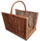 Ogrodzenia Wiklinowe Kleiner Kaminholzkorb 47 x 30 cm Holzkorb für Kaminholz - Design Henkelkorb Geflochten aus Weide Tasche Korb für Holz - Weidenkorb für Brennholz mit Robuster Henkel und Jutestoff