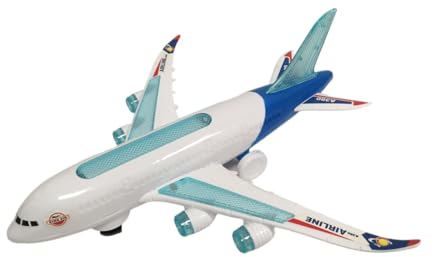 Misterio Bump & Go Avión Jumbo Jet con Luces, Sonidos y Movimiento - Compatible Airbus 380 y Boeing