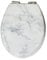 Nifty Toilet Seat - Toilet Seat Soft Close with Fitting – White Toilet Seat Cover Easy Cleaning, Heavy-Duty MDF Wooden Toiler Toilet Seats, Easy Top Fixing with Adjustable Hinges (White Marble)