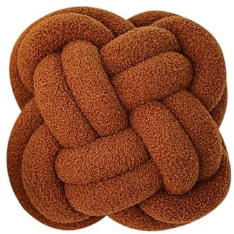 Herfair Knotenkissen Knotenkugelkissen 30cm Ultra Weiche Dekokissen Deko Aesthetic Wurfkissen für Couch Bett,Plüschkissen für Kinderzimmer Schlafzimmer Deko (Karamell)