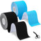 Toaren 2 Rollen Kinesiologie Tape 5cm x 5m Kinesiotapes Medizinisches Tape, Physio Tape Wasserfestes & Elastisches Hautfreundlich Kinesio Tapes für Knieschmerzen,Ellenbogen und Schulter, Blau +Schwarz