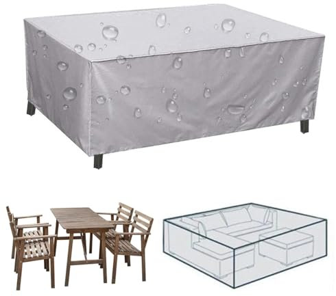 NXMYDBD Abdeckung für Gartenmöbel 240x160x85cm/LxWxH Loungemöbel Abdeckung wasserdichte Abdeckplane Winterfest 420D Oxford Gewebe Abdeckhauben für Tische, Stühle, Sofas Regenschutz und Staubfest
