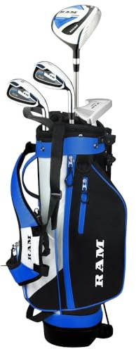 Ram Golf SDX Junior Boys Golf Clubs Set with Bag (Blue, 6-8 Years, Left)