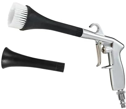 Mulcort Pistolet de Nettoyage de Voiture, Pistolet de soufflage d'air Haute Pression avec 2 Buses,Pistolet de Lavage à Sec de Voiture pour sièges de Tapis de véhicule(connecteur de Prise UE)