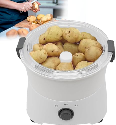 Dfdieratve Pelador de Patatas EléCtrico Comercial de 85w, Pelador Giratorio de Mesa Multifuncional, MáQuina Peladora AutomáTica de Frutas y Verduras para Cocina de Restaurante