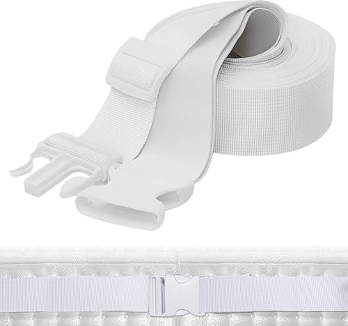 LZYDKH Matratzenhalter 10 M, Matratzenverbinder Verbindet Zwei Matratzen Bettbrücke Beistellbett Matratzengurt Einstellbar Doppelbettbrücke für Familie und Hotel(Weiß)