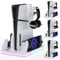 Aceshop PS5/PS5 Slim/PS5 Pro Stand con Ventilador de Enfriamiento, Soporte PS5 Vertical con Luz RGB Base de Carga PS Portal y Controlador de Doble Sentido/Borde Sccesorios Delgados P5/P5 Slim/P5 Pro