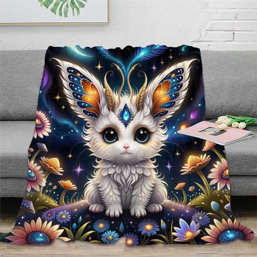 Liebely Creatures Sofadecke 3D Druck Flanell Decke Couchdecke Flauschig Warm Weichen Bett Decken Kuscheldecke Für Mädchen Jungen 80x90inch(200x230cm)