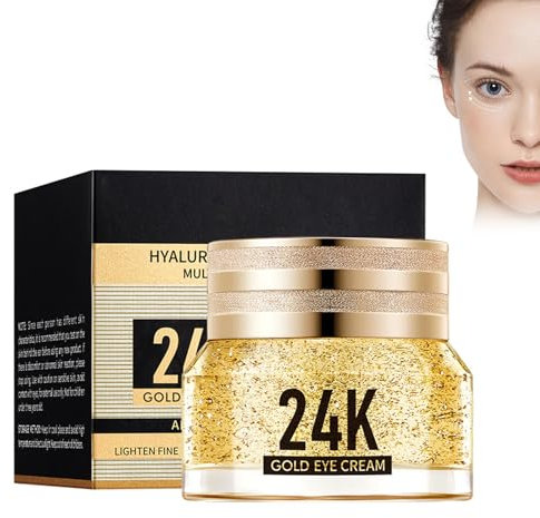 Hppsctink Augencreme, 40g Gold Augencreme, 24K Gold Augencreme, Straffende Augencreme, Reduziert dunkle Augenringe, Schwellungen und Augenfältchen, eye cream