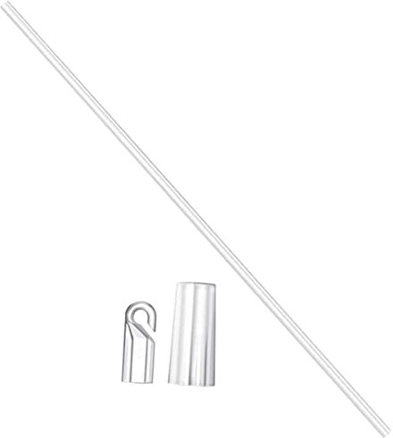 ANDRESLAD Jalousienstab Ersatzteil Transparent Aus Pp 19 Zoll Vorhangzugstab Mit Haken Und Griff Blindenzugstock Für Fenster Und Haustürfenster
