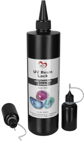 Ideen mit Herz | UV Resin Lack | inkl. zwei Leerflaschen | zum Versiegeln & Gießen (500 ml)