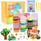 36 Farben Modelliermasse-Set,ultraleichter Lufttrockener Ton,Lufttrocknende magische Knete,Modelliermasse Lufttrocknend,DIY Spielzeug Geschenke mit Projektheft und Modellierungswerkzeugenultraleicht
