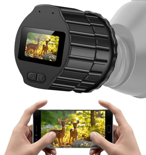 Telescopio WiFi oculare: schermo da 1,5 e registrazione FHD 1080p, fotocamera planetaria per ambiti da 28 mm-50 mm, perfetta per astrofotografia, bird watching (64 GB)
