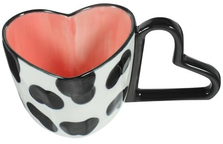SOIMISS Ceramic Heart Shaped Mug for Coffee Tea and Milk Stylish Design for Home Office and Use Versatile and Easy to Handle Drinkware