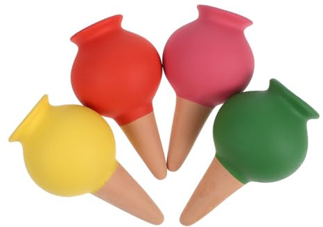 Toyvian 4piezas Irrigador por Goteo De Cerámica Roja De Sistema De Riego Automático para Plantas Accesorios De Riego para Macetas para Jardinería De Interior