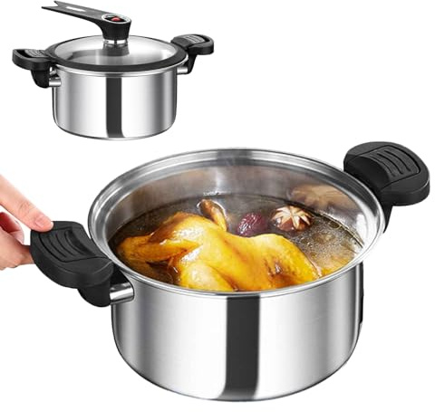 Acciaio inossidabile minuto Cocotte - Pentola a pressione versatile, cottura a pressione sicura | Cooker economico per pesce, stufati, tradizionali, accessorio culinario resistente per la casa
