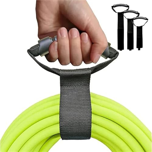 Kabelbinder, Schwarzer Hakenschlaufen-Verlängerungskabelhalter, Aufbewahrungsgurt mit Griff(1pc-l)