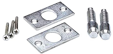 Merriway® BH01780 (2 Pcs) Door Security Hinge Side Protection Steel Bolts and Plates BZP - Pack of 2 Pieces