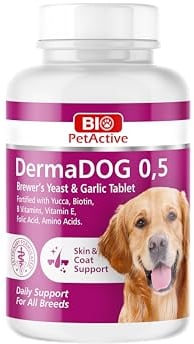 DermaDOG Dog Multivitamin 150 Soft Chews by Bio PetActive | Vitamin & Supplement Treats For Gut, Skin & Coat Health With Prebiotics, Vitamin E, Vitamin B, Amino Acids & Garlic | For All Breeds