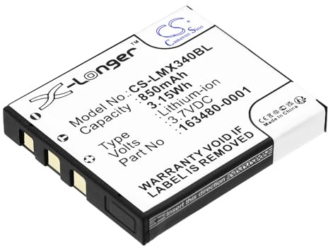 CS-LMX340BL Akku 850mAh Kompatibel mit [Honeywell] 8650, 8670, Voyager 1602G, für [LXE] 8650 Bluetooth Ring Scanners, 8670, Bluetooth Ring Scanner, LX34L1-G Ersetzt 163480-0001, 50129434-001FRE, 865