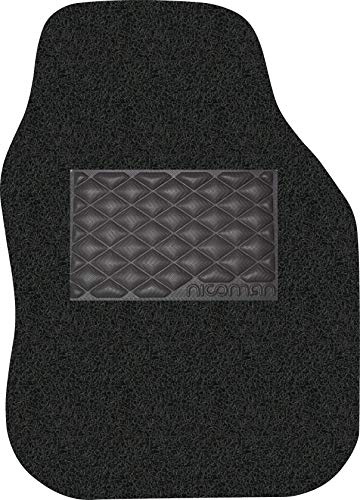 Nicoman Universal-Auto-Fußmatte, rutschfest, waschbar, Schwarz, rechte Seite, 1 Stück