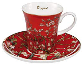 Goebel Espressotasse zum Sammeln Mandelbaum von Vincent Van Gogh in der Farbe Rot, 0,1L, 67-011-78-1