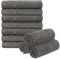 Brandsseller 10er Set Seiftuch 30 x 30 cm Waschlappen Frottier Seiflappen Gästehandtuch mit Aufhänger Baumwolle 470 g/m² Bad Haushalt - Anthrazit