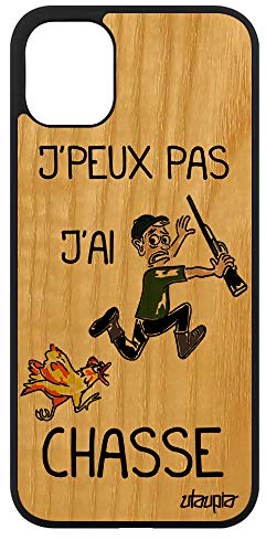 utaupia Coque pour iPhone 11 en Bois Silicone j'peux Pas J'Ai Chasse Telephone Vert Drole Case Housse Cover Humour BD Chasseur personnalisé
