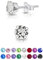 Pendientes Pequeños Plata de Ley 925 con Cristales Swarovski Redondos - Pendientes Diamantes Mujer - Pendientes Brillantes - Diámetro 5 mm