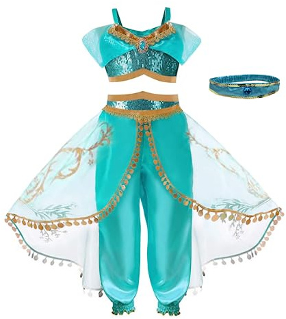 Belle & Moana Prinzessin Kostüm für Kinder Mädchen Geburtstag Party Weihnachten Halloween Karneval Cosplay Kleider Alter 3-10 Jahre