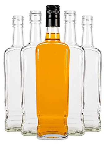 Set de bouteilles Walker en verre - Bouteilles vides à remplir, bouteilles décoratives, verre élégant et moderne - Verre de qualité supérieure