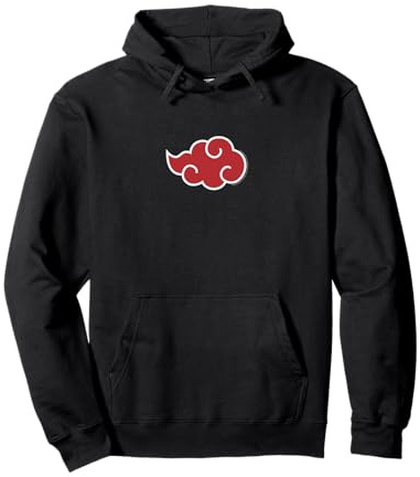 Naruto Shippuden Akatsuki Red Cloud Symbol Centered Anime Sweat à Capuche