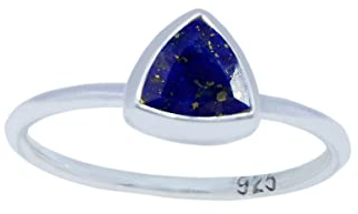 Echte Edelsteine Lapislazuli Dreiecksform facettierte blaue Lapislazuli Sterlingsilberringe - ledies jewelry meistverkaufte Artikel Geschenk für Cyber Monday gute Ringe
