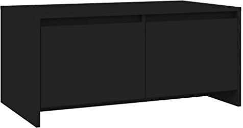 vidaXL Couchtisch mit 2 Schubladen Beistelltisch Kaffeetisch Sofatisch Teetisch Tisch Wohnzimmertisch Ablagetisch Schwarz 90x50x41,5cm Holzwerkstoff